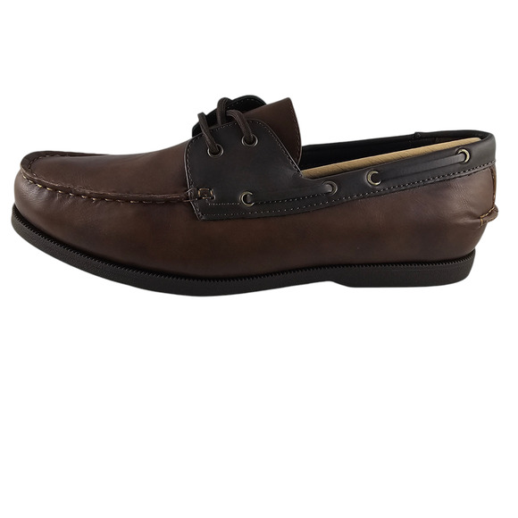 NWT Club Room Boat Shoes Mens Size 11 Brown Elliot Lace Up Two Tone Casual - Picture 3 of 14